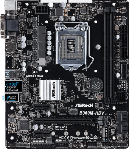 Материнская плата Asrock B360M-HDV, mATX, Retail