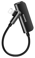 Аудио-адаптер Baseus CALL50S-01 iP Male to iP & 3.5mm Female Adapter L50S Black (Черный)