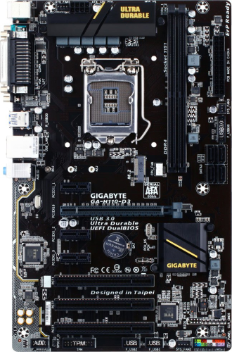 Материнская плата Gigabyte GA-H110-D3 LGA 1151, ATX, Retail