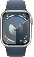 Умные часы Apple Watch Series 9 45 мм Aluminium Case GPS, Silver/Storm Blue Sport Band