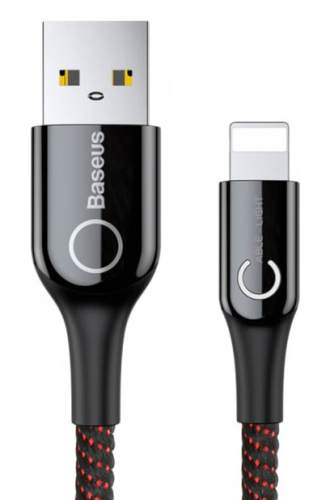 Кабель Lightning Baseus CALCD-01 C-shaped Light Intelligent Power-Off 1м Black (Черный)