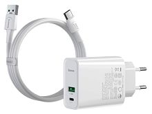 Сетевая зарядка Baseus Speed Series PPS Quick Charger VOOC Edition + кабель USB Type-C (TZCCFS-H02) White (Белый)