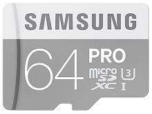 Карта памяти Samsung Micro SDXC PRO 64GB Class 10 Переходник в комплекте (MB-MG64EA)