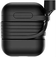 Силиконовый чехол Baseus Case + ремешок для AirPods (TZARGS-01), Black (Черный)
