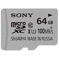 Карта памяти Sony Micro SDXC 64GB Class 10 Переходник в комплекте (SR-64MY4A/ST)