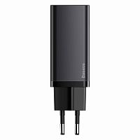 Сетевая зарядка Baseus GaN2 Lite Quick Charger C+C (USB Type-C x2) 65W EU (CCGAN2L-E01) Black (Черный)