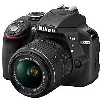 Зеркальный фотоаппарат Nikon D3300 + Kit (AF-S DX 18-55 mm f/3.5-5.6G VR II) Черный