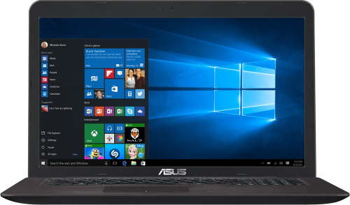 Ноутбук Asus K756UV-TY096T ( Intel Core i5 6200U/8Gb/1000Gb HDD/nVidia GeForce 920MX/17,3"/1600x900/Windows 10) Темно-коричневый