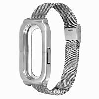 Сменный Ремешок-Браслет Сетчатый Металлический для Xiaomi Mi Band 3 Metal Mesh Strap Серебристый