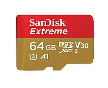 Карта памяти SanDisk Micro SDXC Extreme 64GB Class 10 Переходник в комплекте (SDSQXAF-064G-GN6MA)