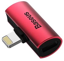 Аудио-адаптер Baseus CAL46-91 L46 iP Male to Dual iP Female Adapters Red (Красный)