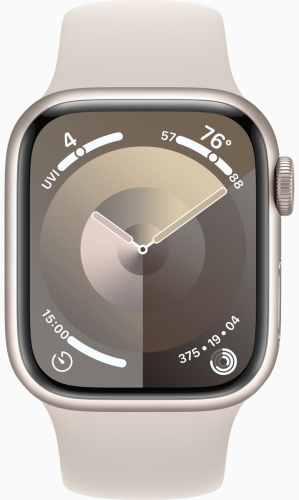 Умные часы Apple Watch Series 9 45 мм Aluminium Case GPS, Starlight Sport Band