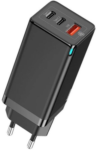 Сетевая зарядка Baseus Home Charger GaN2 Pro Quick Charger 2C+U 65W + Cable (TC to TC) ( CCGAN -Q02) Black (Черный)