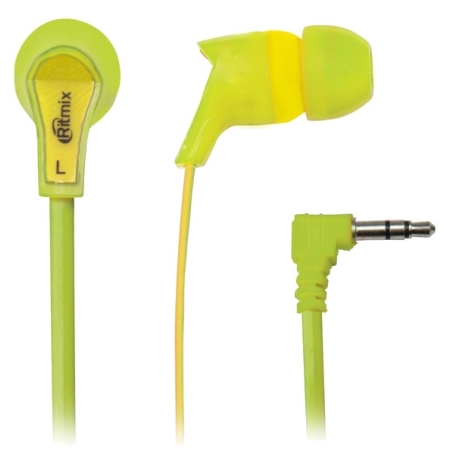 Наушники затычки Ritmix RH-013 Green/Yellow