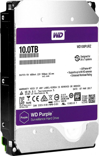 Жесткий диск Western Digital Purple WD100PURZ, , 3.5", SATA III, HDD (WD100PURZ)
